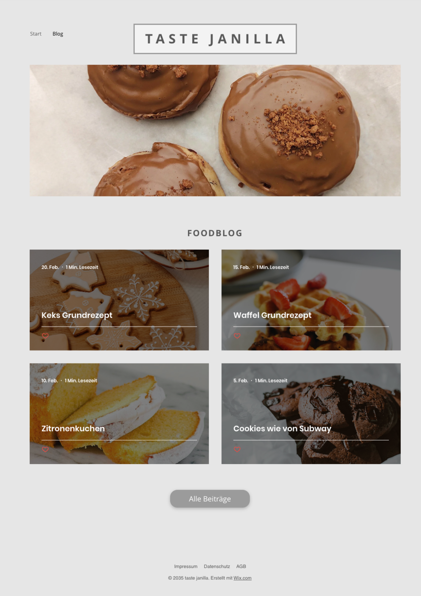 Dieses Bild zeigt euch meinen Blog - taste janilla, wo ich tolle Rezepte zum backen hochlade, die jeder super leicht zu Hause nach machen kann.